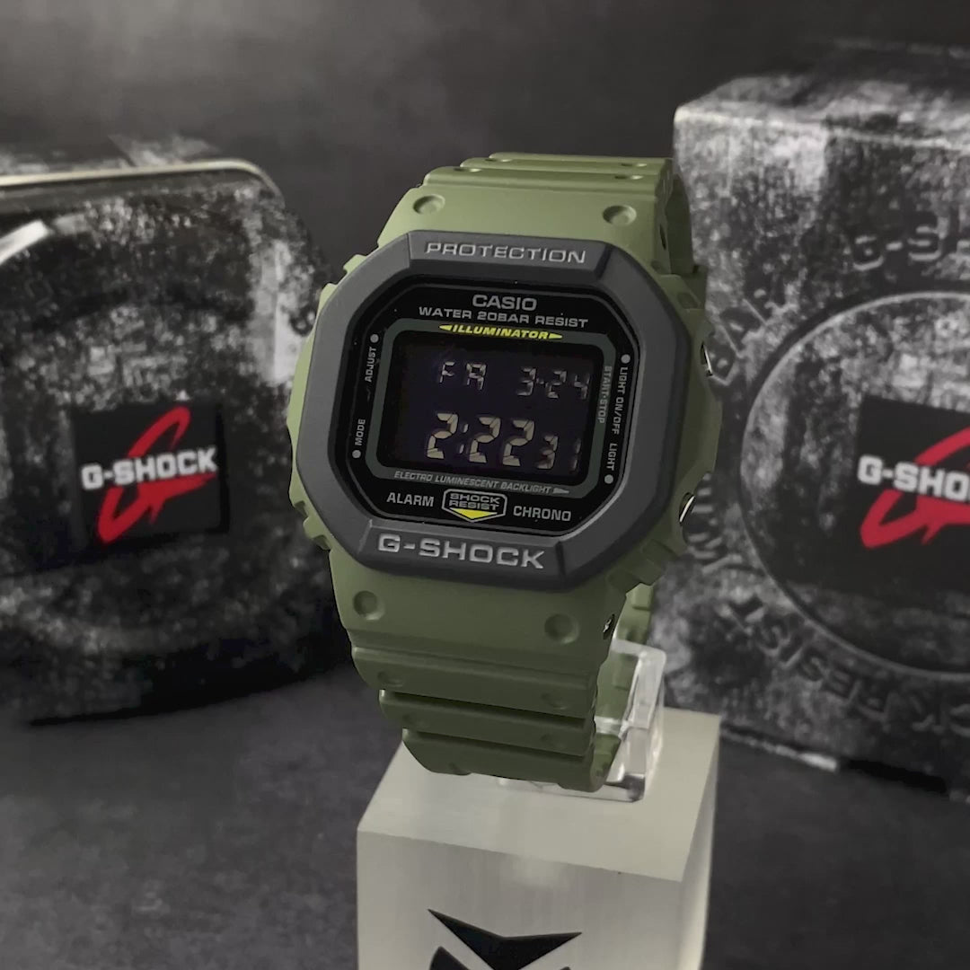 Reloj G- Shock Original - Negro - Verde -DW-5600BB-1D  OG-S-72 para hombre