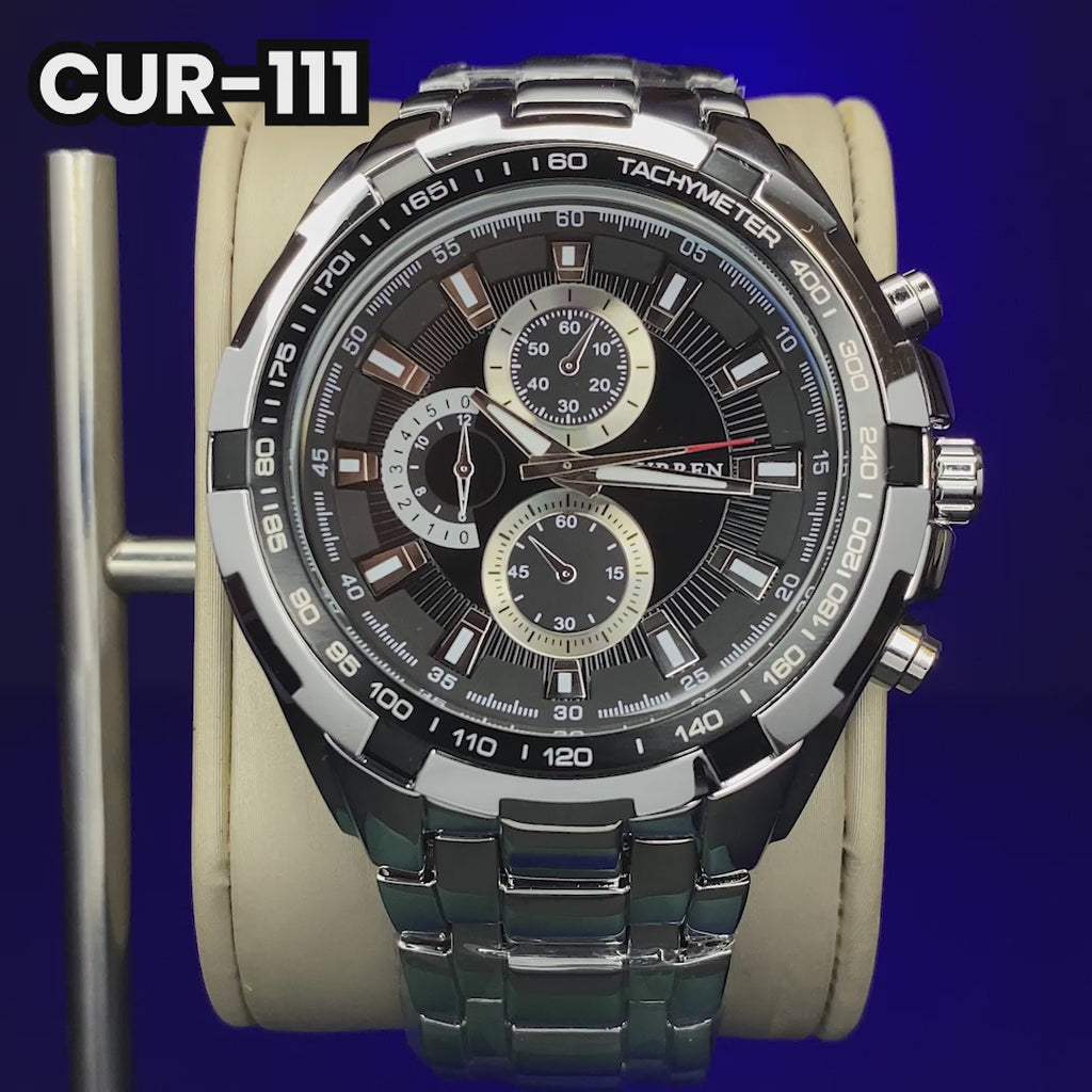 RELOJ CURREN ORIGINAL - ELEGANTE NEGRO - PLATEADO 8023 | CUR-23 | CUR-24 | CUR-111-13
