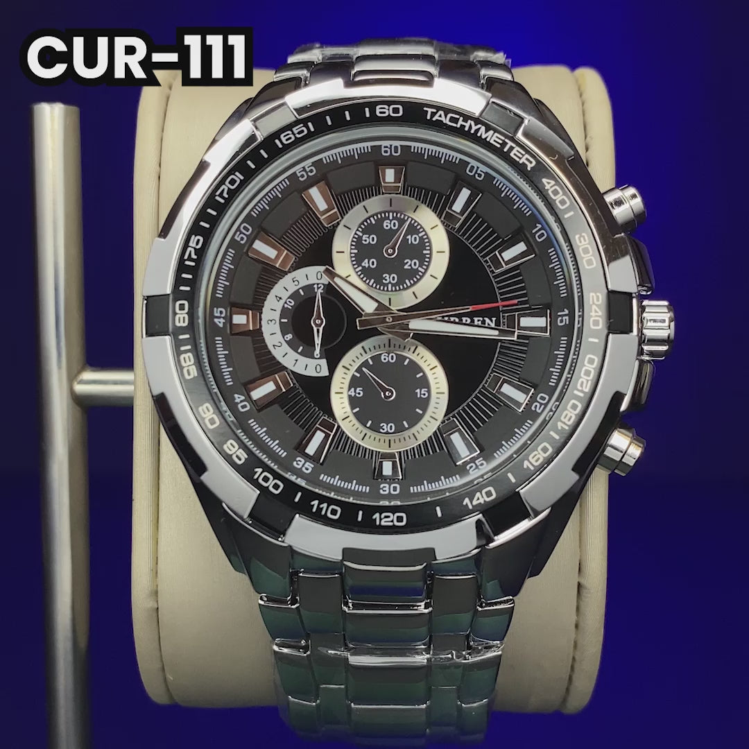 RELOJ CURREN ORIGINAL - ELEGANTE NEGRO - PLATEADO 8023 | CUR-23 | CUR-24 | CUR-111-13
