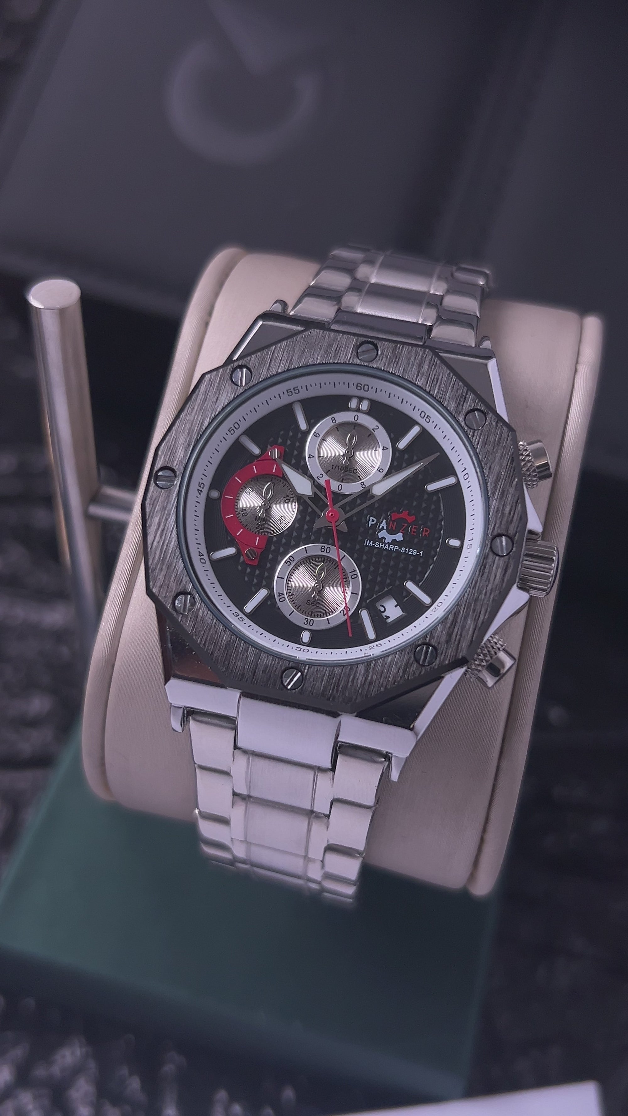 RELOJ PANZER ORIGINAL - ELEGANTE DORADO NEGRO BLANCO Y PLATEADO  PARA HOMBRE |  PAN-29, PAN-30, PAN-31, PAN-32