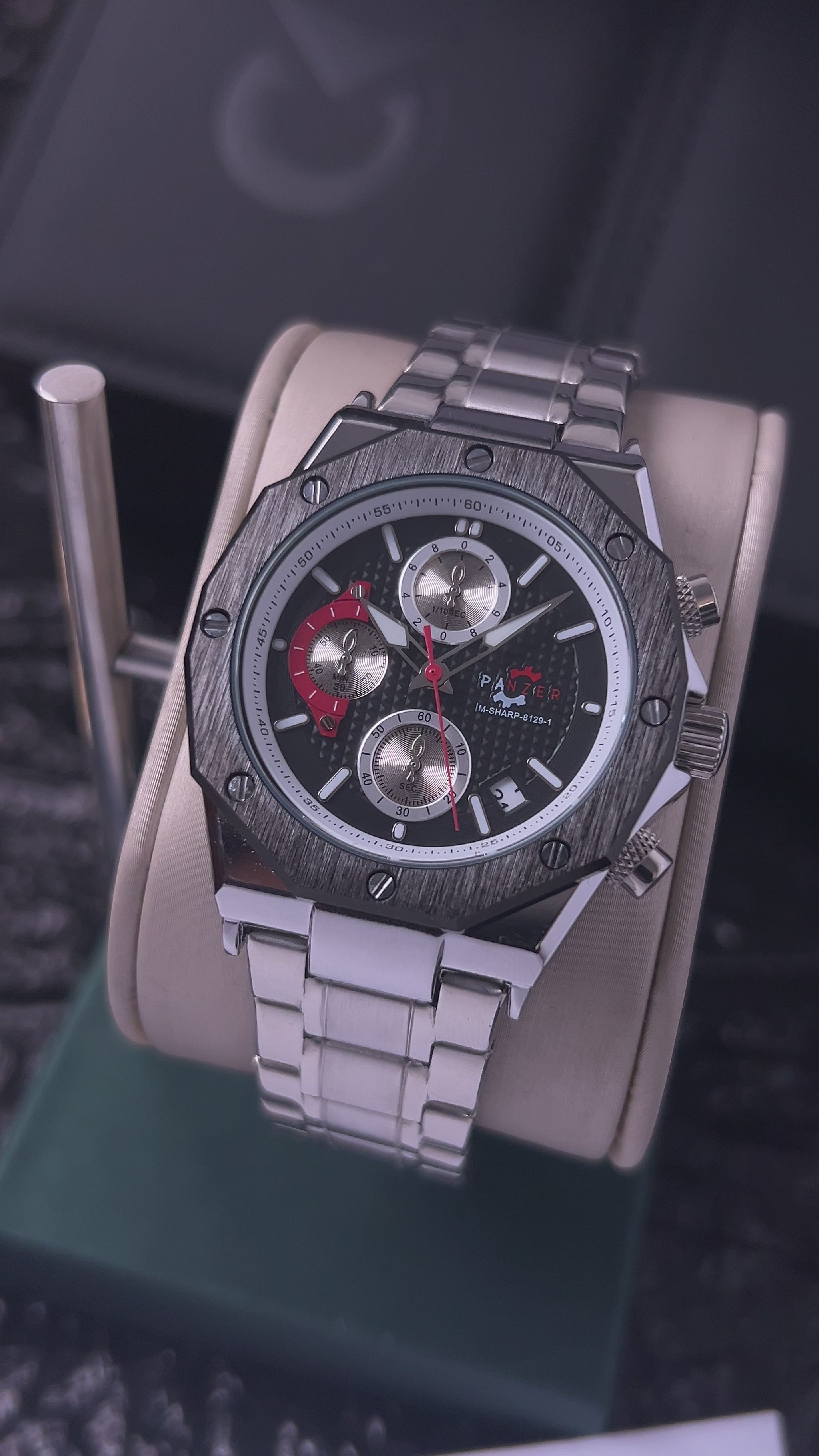 RELOJ PANZER ORIGINAL - ELEGANTE DORADO NEGRO BLANCO Y PLATEADO  PARA HOMBRE |  PAN-29, PAN-30, PAN-31, PAN-32