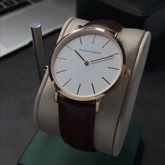 RELOJ ORGINAL HANNAH MARTIN - ELEGANTE Y CASUAL - MARRON | HAN-47 (2)
