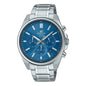 EFV-650 | RELOJ CASIO EDIFICE ORIGINAL ACERO/CUERO PLATEADO