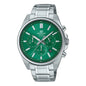EFV-650 | RELOJ CASIO EDIFICE ORIGINAL ACERO/CUERO PLATEADO