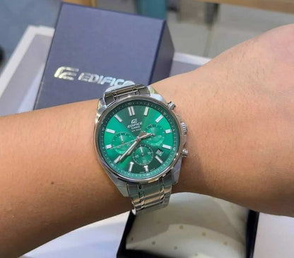 EFV-650 | RELOJ CASIO EDIFICE ORIGINAL ACERO/CUERO PLATEADO