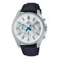 EFV-650 | RELOJ CASIO EDIFICE ORIGINAL ACERO/CUERO PLATEADO