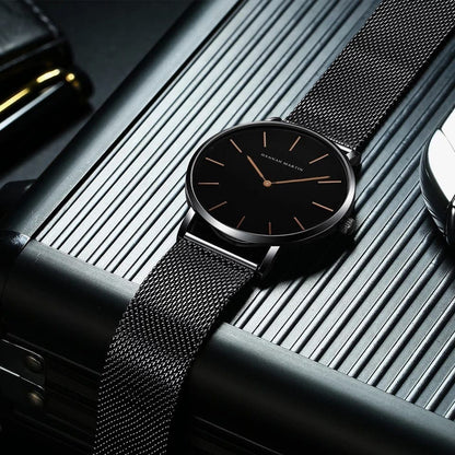 RELOJ HANNAH MARTIN ORIGINAL ELEGANTE NEGRO Y PLATEADO HM-CH02 | HAN-43 - HAN-44