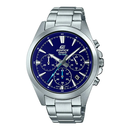 EFV-630 | RELOJ CASIO EDIFICE ORIGINAL ACERO NEGRO AZUL | EDI-OG-68, EDI-OG-69