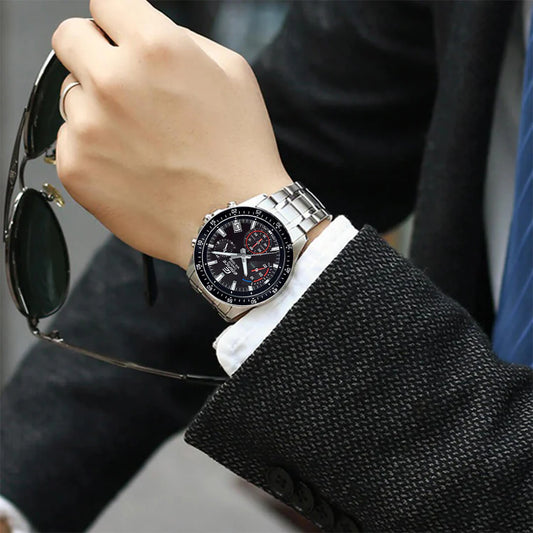 EFV-540D | RELOJ CASIO EDIFICE ORIGINAL ACERO ROJO NEGRO | EDI-OG-57,  EDI-OG-58