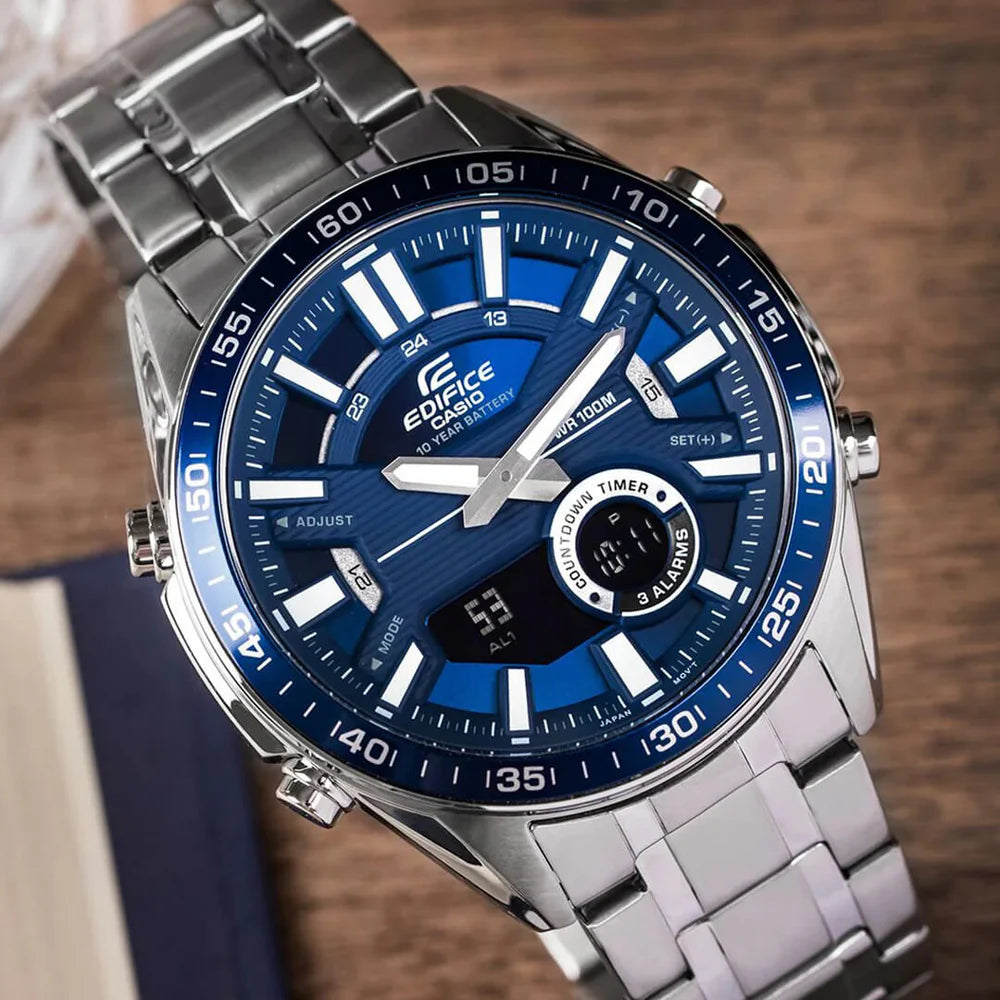 EFV-C100D-2AV | RELOJ EDIFICE ORIGINAL ACERO AZUL | EDI-OG-81