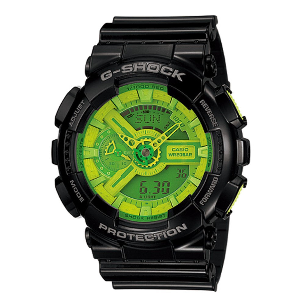RELOJ G-SHOCK DEPORTIVO NEGRO CON VERDE | G-S-64