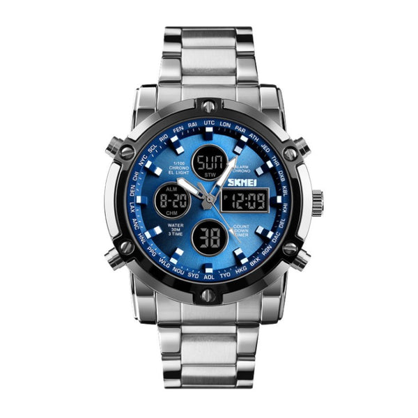 RELOJ SKMEI CUARZO DE LUJO PLATA HOMBRE ELEGANTE CLOCK PER