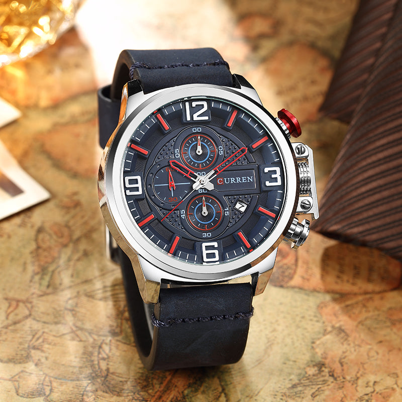 RELOJ CURREN - MODA MILITAR AZUL | SKU: CUR-52 - CLOCK-PERU