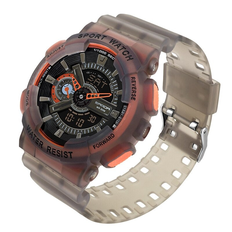 RELOJ SANDA ORIGINAL - DEPORTIVO - GRIS  NARANJA | SAN-57