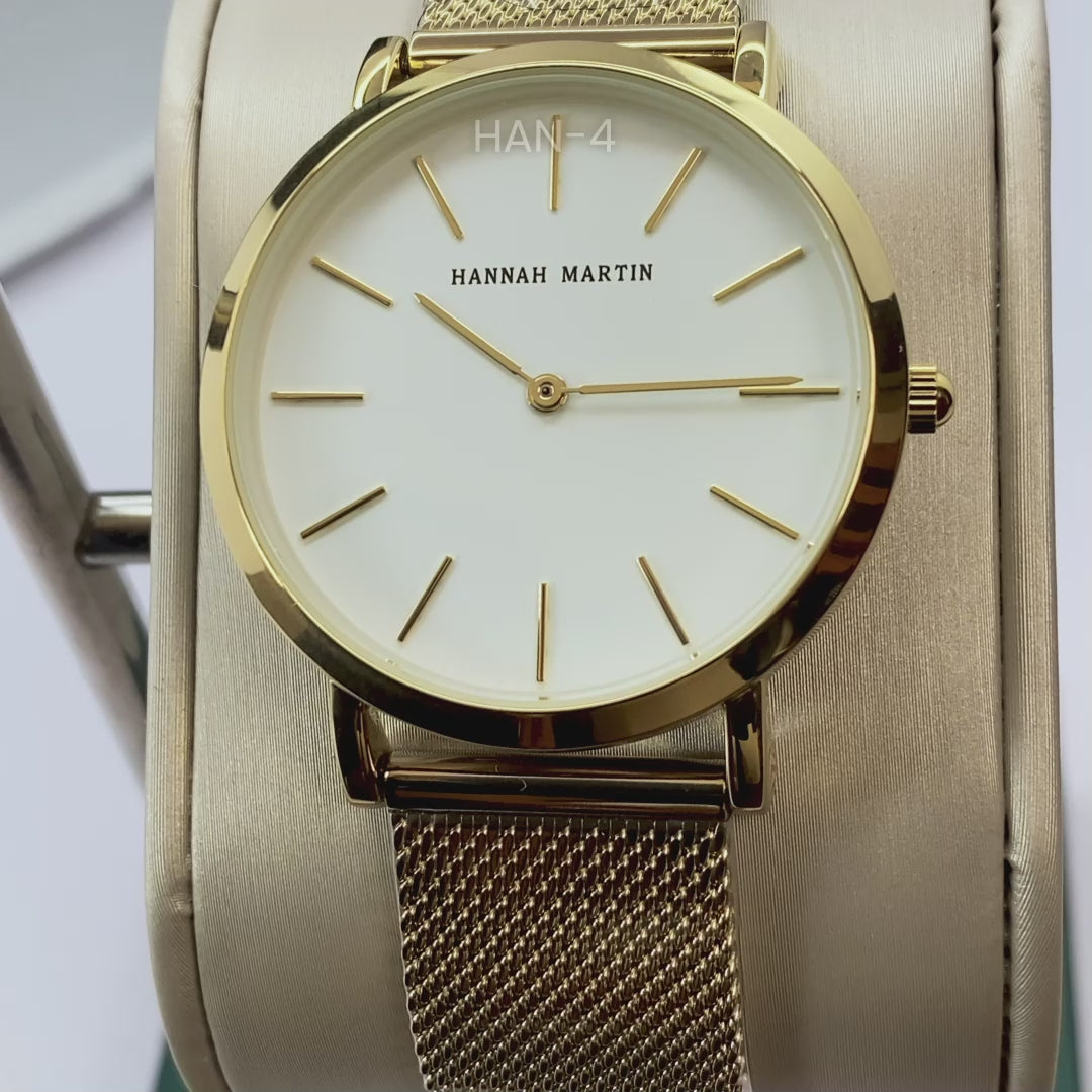 RELOJ HANNAH MARTIN ORIGINAL CASUAL ORO  | HAN-4  (3)