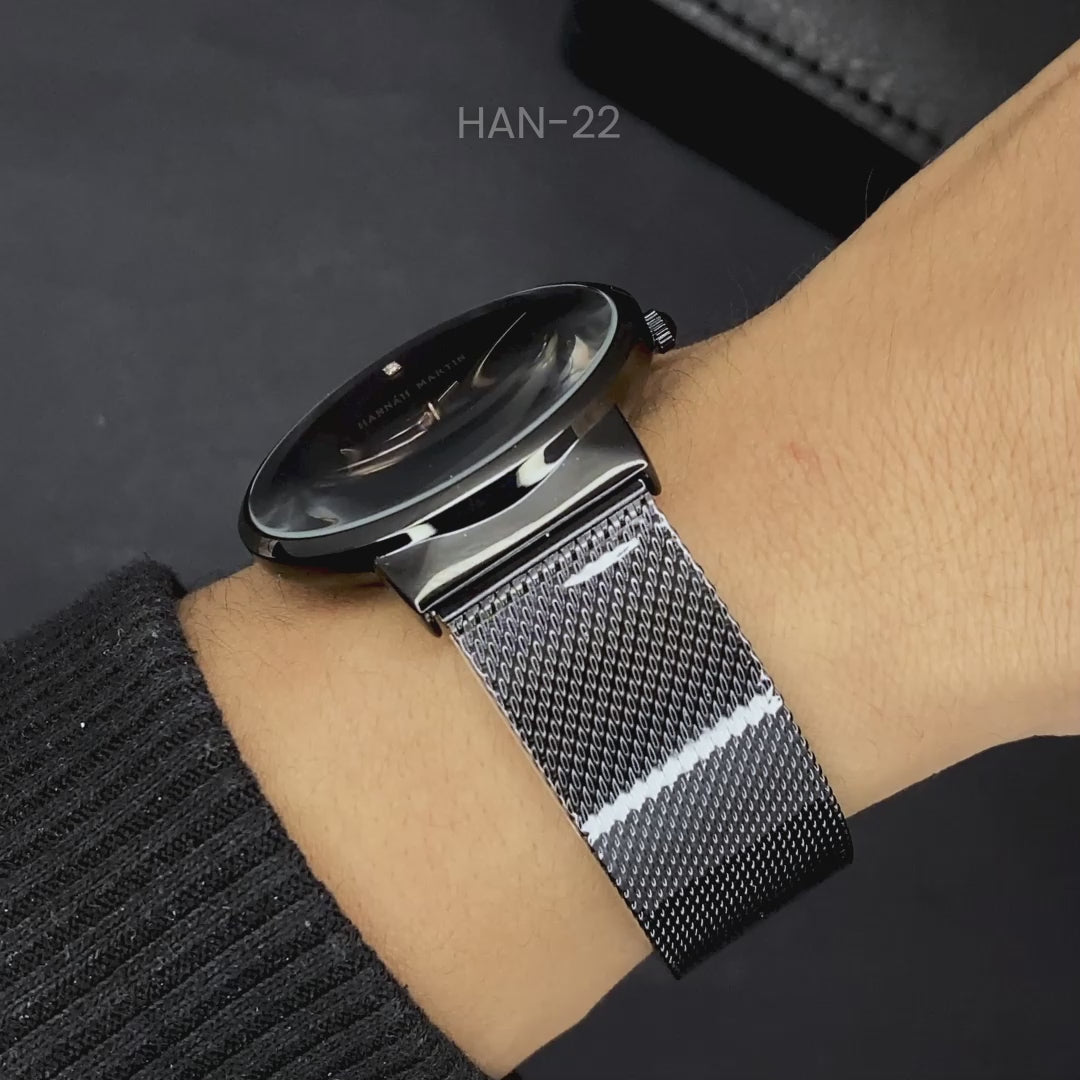 RELOJ ORIGINAL HANNAH MARTIN - ELEGANTE Y CASUAL - NEGRO, AZUL Y PLATEADO | HAN-22 | HAN-24 | HAN-89 | HAN-90