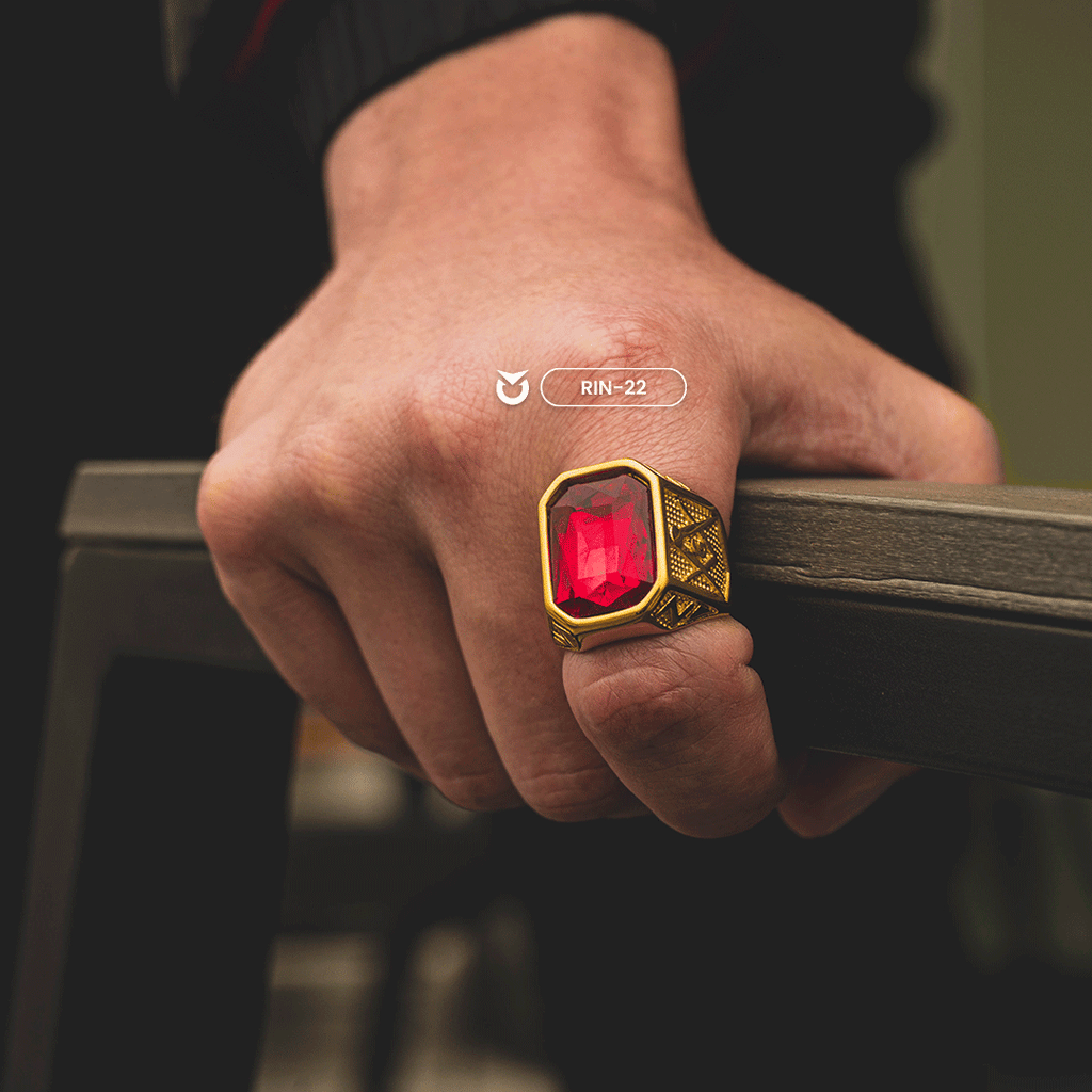 ANILLO RUBI DORADO | RIN-22
