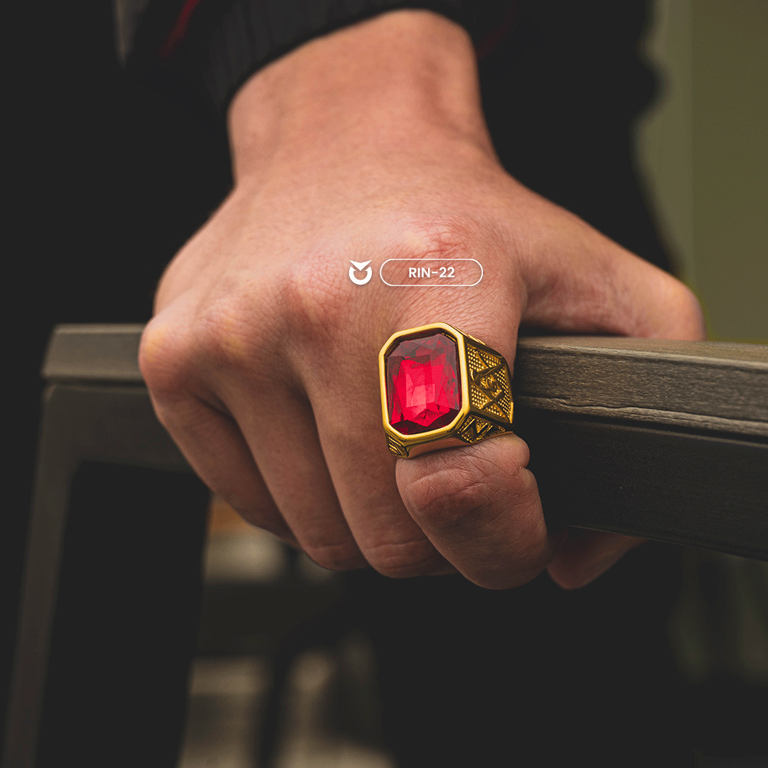 ANILLO RUBI DORADO | RIN-22