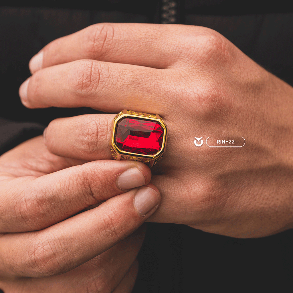 ANILLO RUBI DORADO | RIN-22