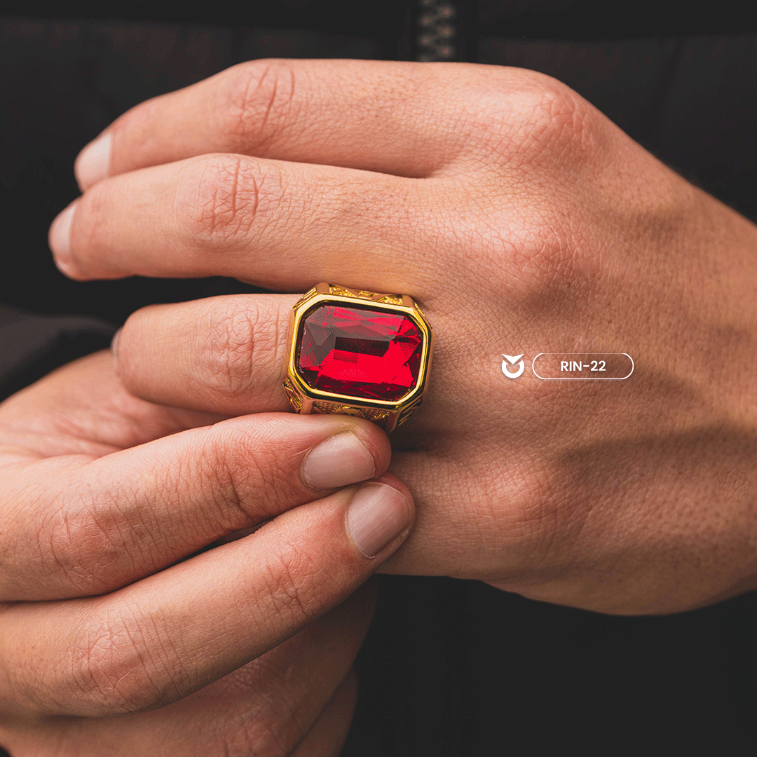 ANILLO RUBI DORADO | RIN-22