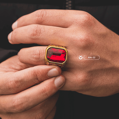 ANILLO RUBI DORADO | RIN-22