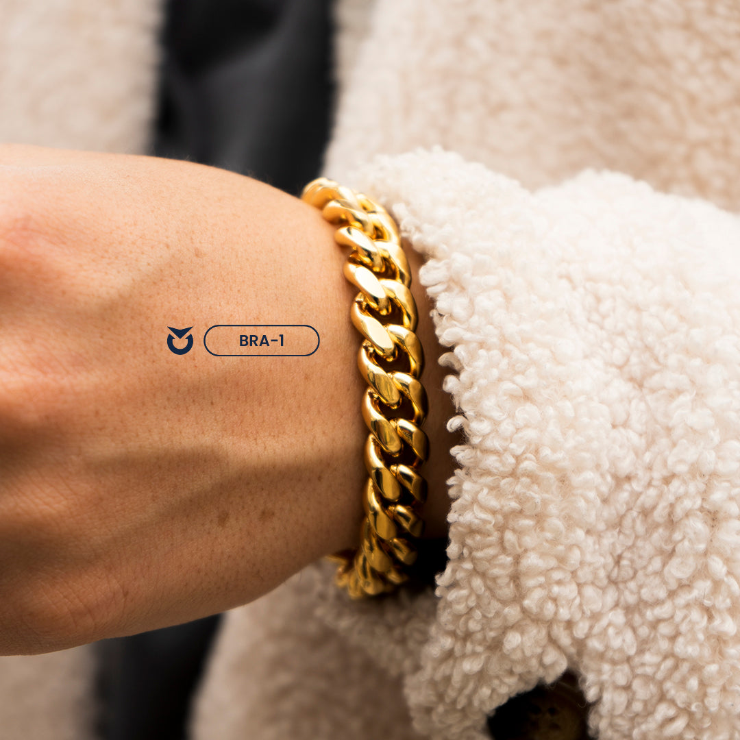 PACK COLLAR + BRAZALETE:  GOLD CURB MIAMI