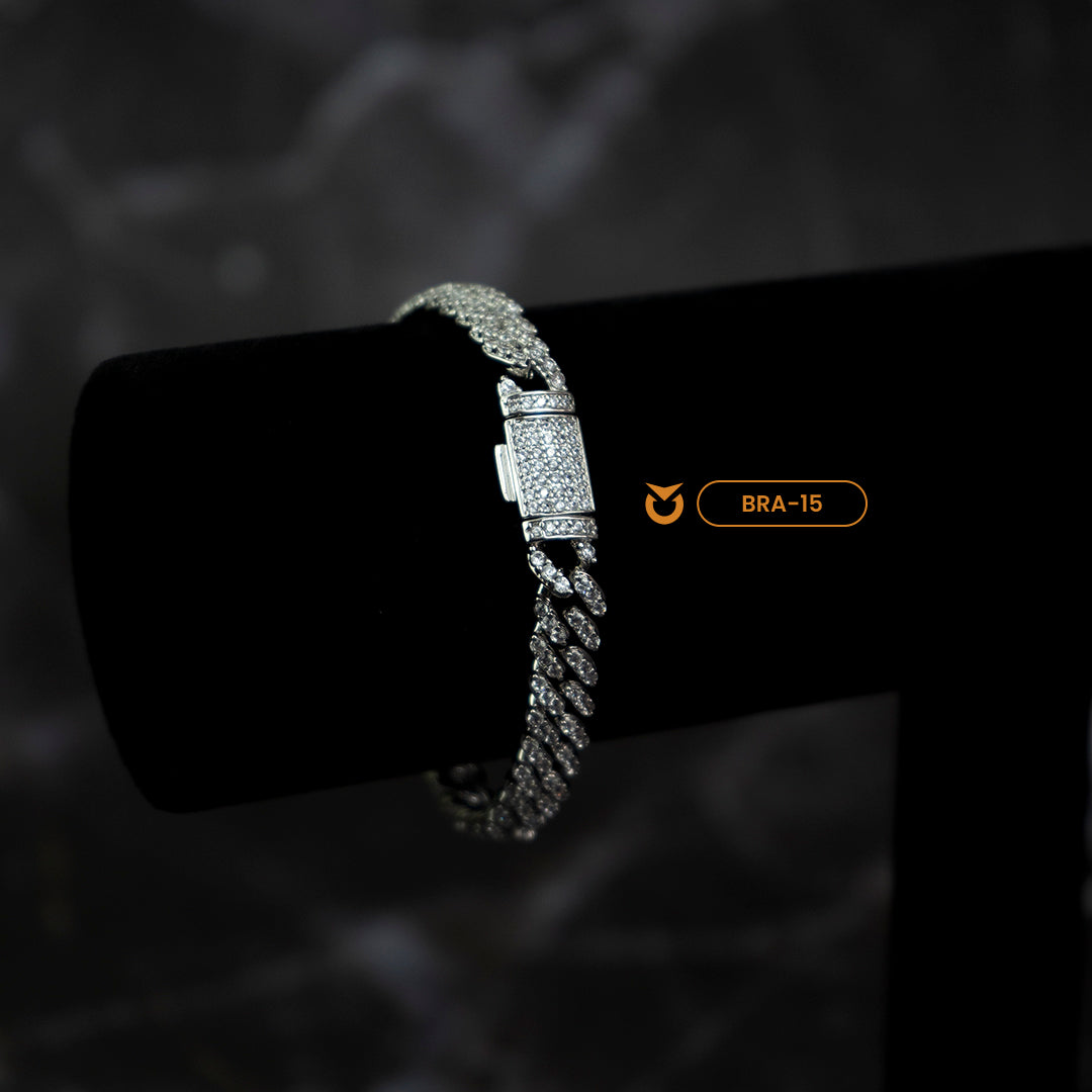 PACK COLLAR + BRAZALETE:  ICED CUBAN PLATA