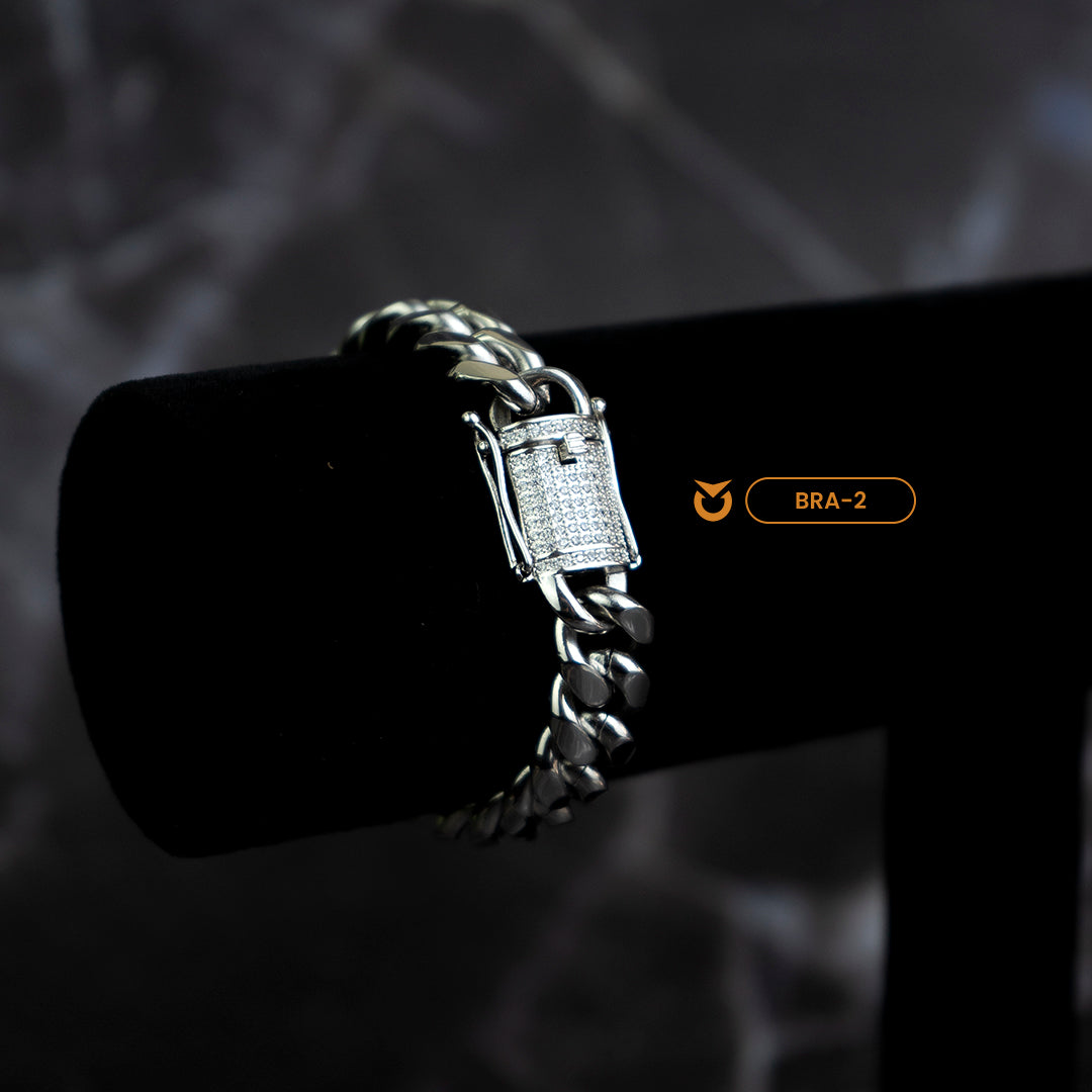 PACK COLLAR + BRAZALETE:  SILVER CUBAN LINK