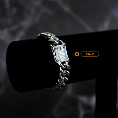 PACK COLLAR + BRAZALETE:  SILVER CUBAN LINK