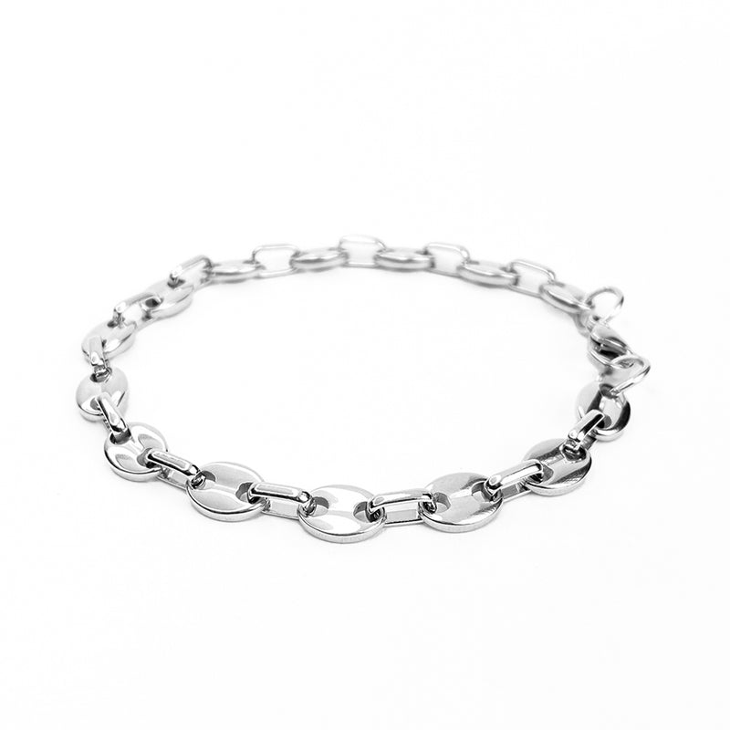 BRAZALETE OVAL PLATA | BRA-20 PARA HOMBRE