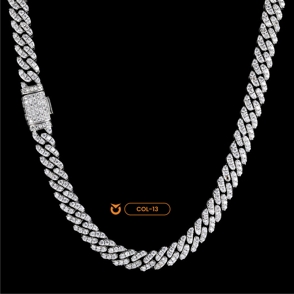 PACK COLLAR + BRAZALETE:  ICED CUBAN PLATA