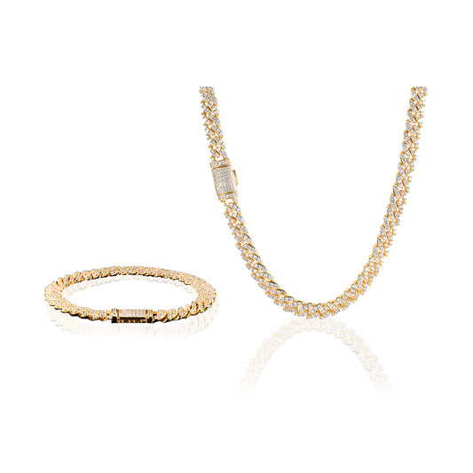 PACK COLLAR + BRAZALETE: CUBIC LION ORO