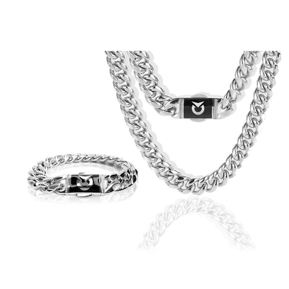 PACK COLLAR + BRAZALETE:  SILVER TENNIS