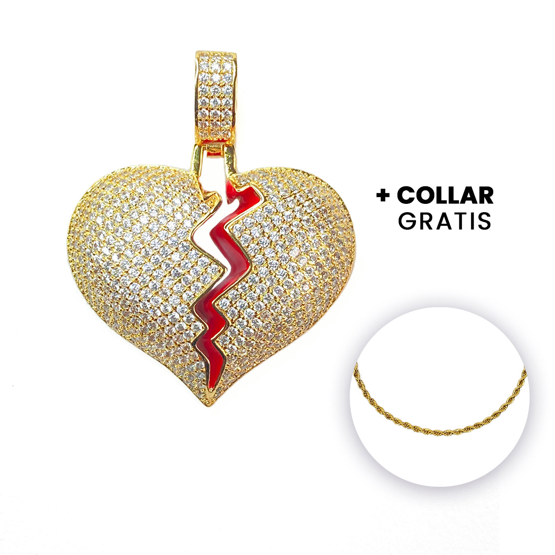 DIJE FUCK LOVE DORADO | DIJ-4 + COLLAR MINIMAL ¡𝐆𝐑𝐀𝐓𝐈𝐒!  PARA HOMBRE