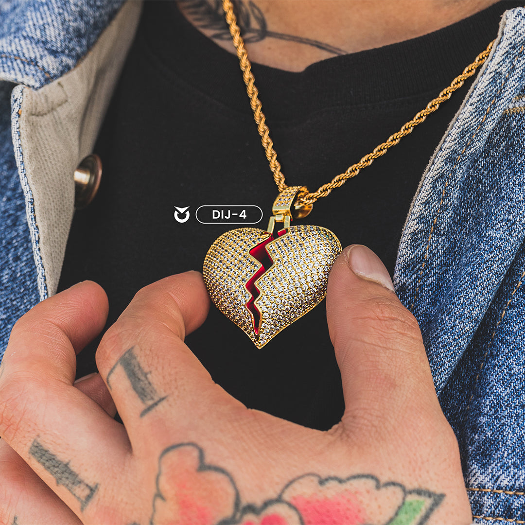 DIJE FUCK LOVE DORADO | DIJ-4 + COLLAR MINIMAL ¡𝐆𝐑𝐀𝐓𝐈𝐒!  PARA HOMBRE