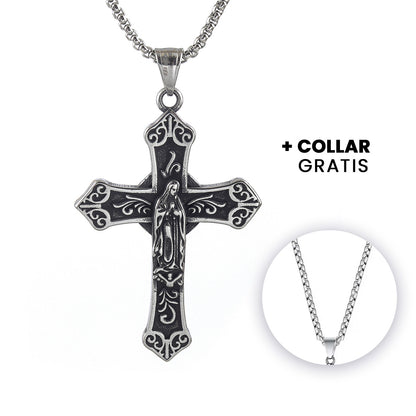 DIJE SANTA CRUZ PLATEADO | DIJ-9 + COLLAR MINIMAL PARA HOMBRE ¡𝐆𝐑𝐀𝐓𝐈𝐒!