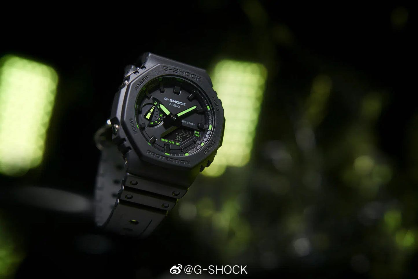 RELOJ G-SHOCK OAK NEGRO LIGHT GREEN | SKU: G-S-249