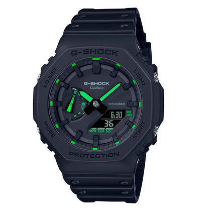 RELOJ G-SHOCK OAK NEGRO LIGHT GREEN | SKU: G-S-249