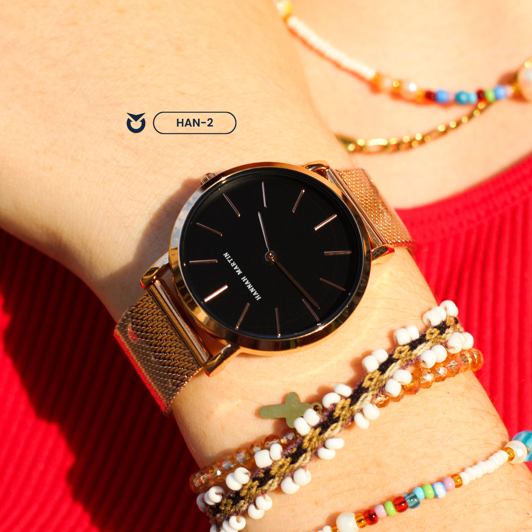 RELOJ HANNAH MARTIN ORIGINAL ELEGANTE ORO ROSA | HAN-2