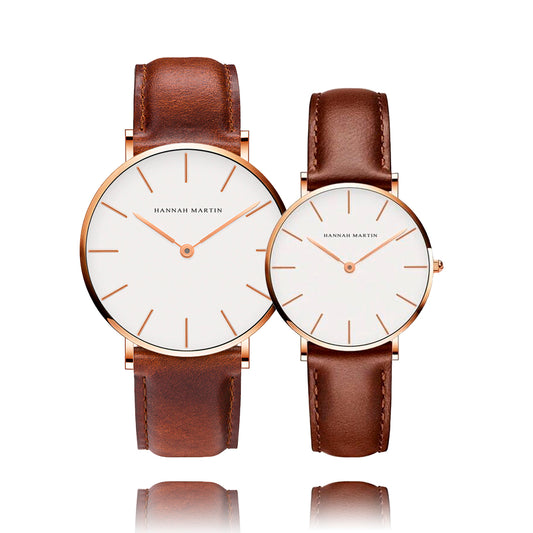 RELOJ PARA PAREJA: "CLASSIC LEATHER" | SKU: HAN-47/ HAN-20