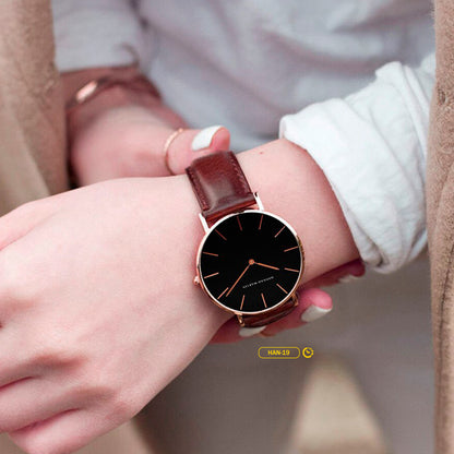 RELOJ HANNAH MARTIN ORIGINAL ELEGANTE MARRON CON NEGRO | HAN-19