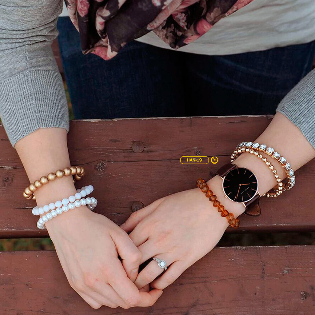 RELOJ HANNAH MARTIN ORIGINAL ELEGANTE MARRON CON NEGRO | HAN-19