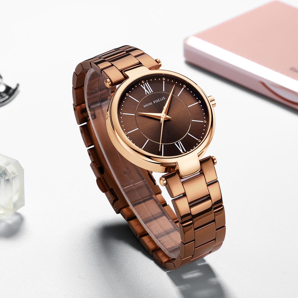 RELOJ MINIFOCUS MUJER - LUJO MARRÓN DORADO | SKU: MIN-18