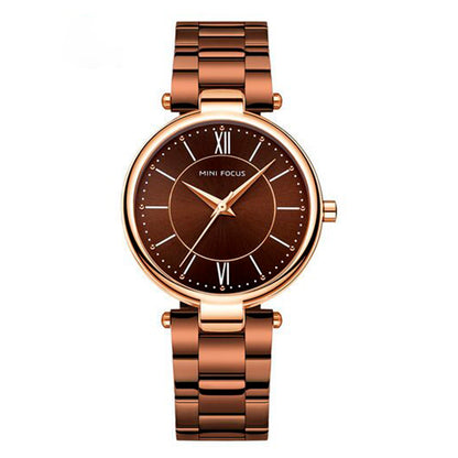 RELOJ MINIFOCUS MUJER - LUJO MARRÓN DORADO | SKU: MIN-18