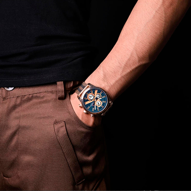 RELOJ NAVIFORCE - ELEGANTE AZULINO DORADO | SKU: NAV-72