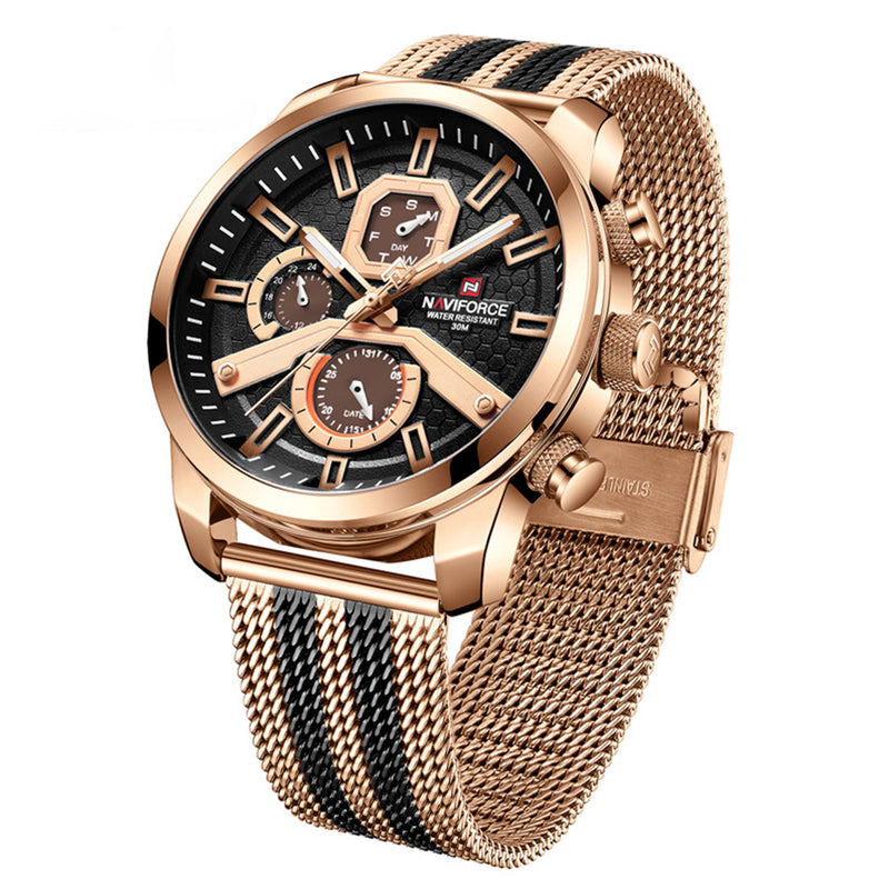 RELOJ NAVIFORCE - ELEGANTE BLACK DORADO | SKU: NAV-73