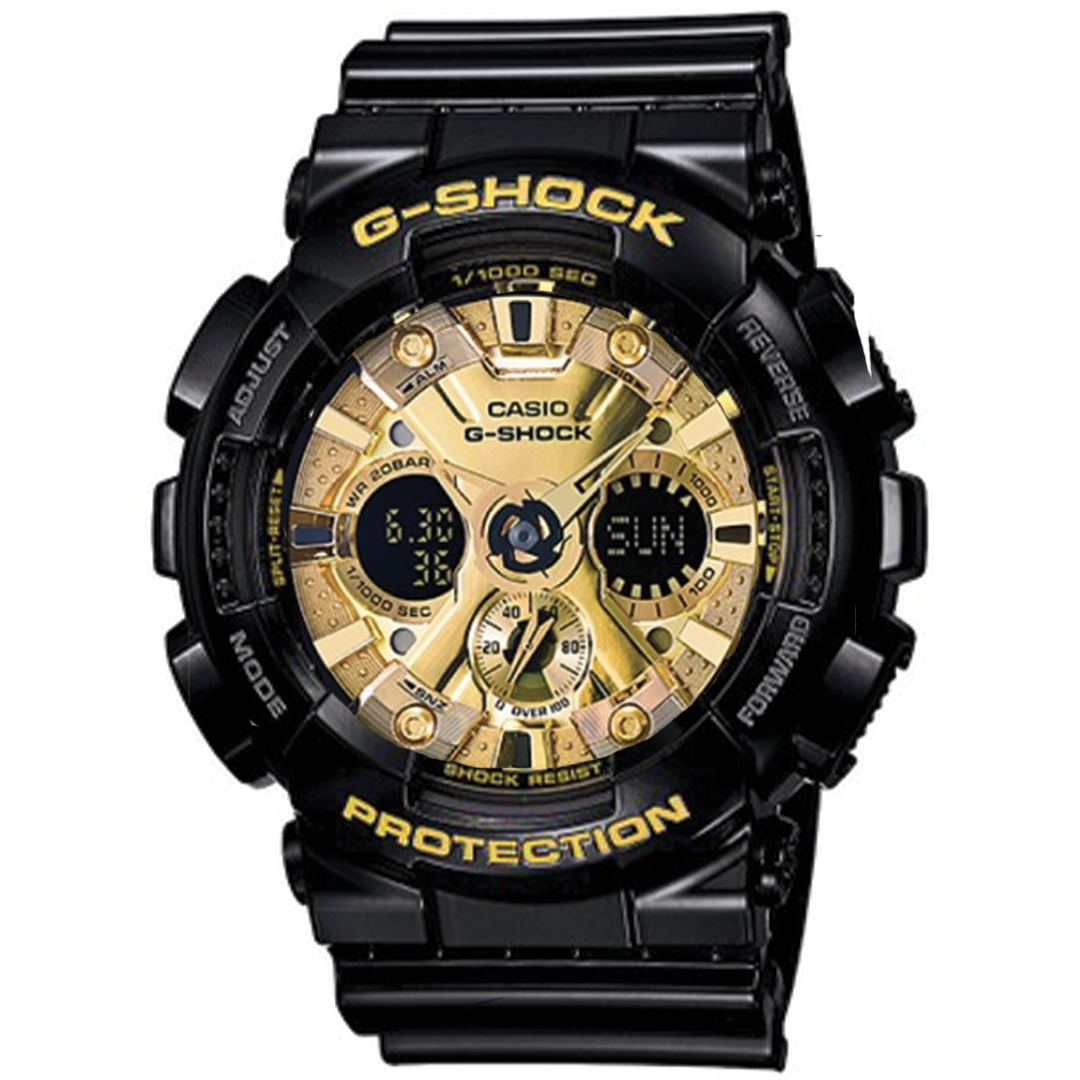 RELOJ G-SHOCK - NEGRO ORO - GA-12BB - DEPORTIVO CASUAL PARA HOMBRE - G-S-143-1