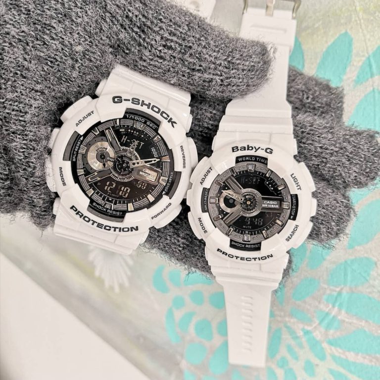 RELOJES G-SHOCK DEPORTIVO CASUAL PAREJA BLANCO Y NEGRO | G-S-24 | G-S-12