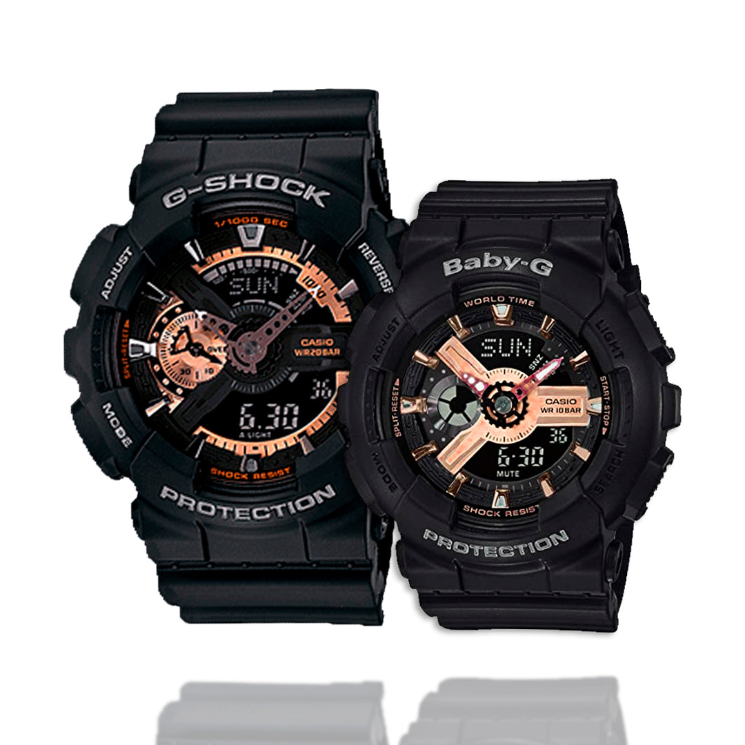 RELOJES G-SHOCK DEPORTIVO PAREJA NEGRO PARA HOMBRE Y MUJER | G-S-21 | G-S-8