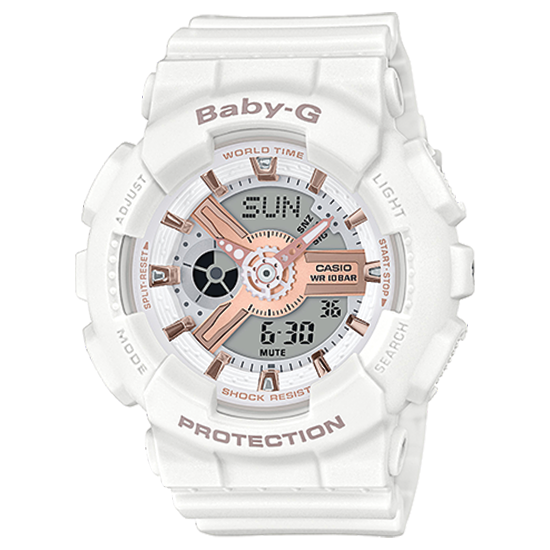 RELOJ BABY-G DEPORTIVO BLANCO ORO ROSA PARA MUJER  | G-S-142
